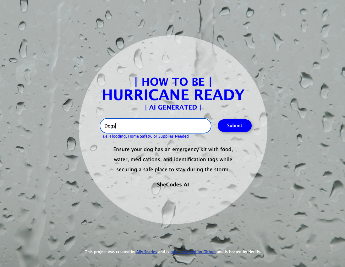 Image of Hurrican Saftey Project